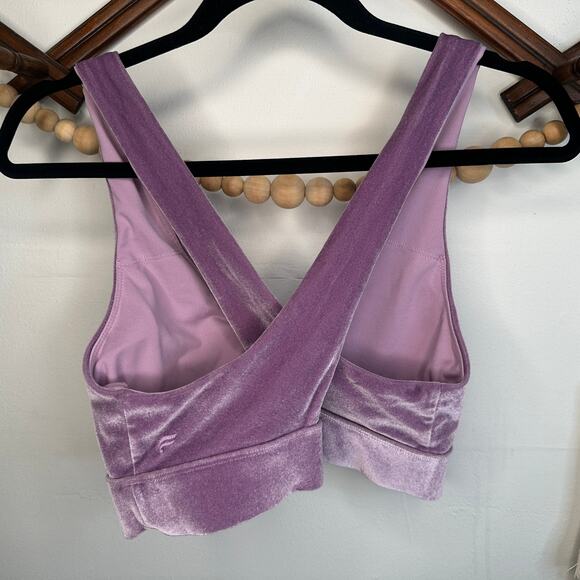 Fabletics Lavender Velvet Velour Sports Bra - Picture 2 of 3